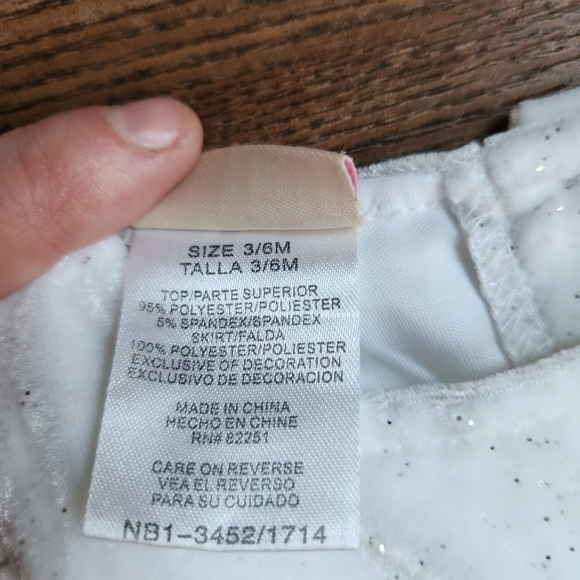 Navy blue ruffle and sparkling white baby dress size 3-6 months by Nauvette Baby - Picture 4 of 6